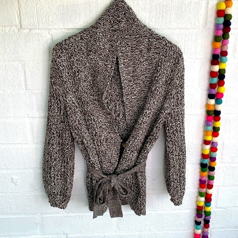 BCBGMaxAzria Merino Wool Knit Cardigan Thick Sweater with Belt size M